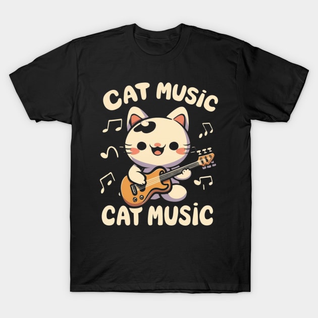 cat music,cute kawaii cat T-Shirt by Jackystore